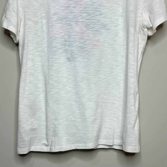 Talbots Tropical T-Shirt Size M Flamingo Short Sleeves Sequins - Picture 7 of 7